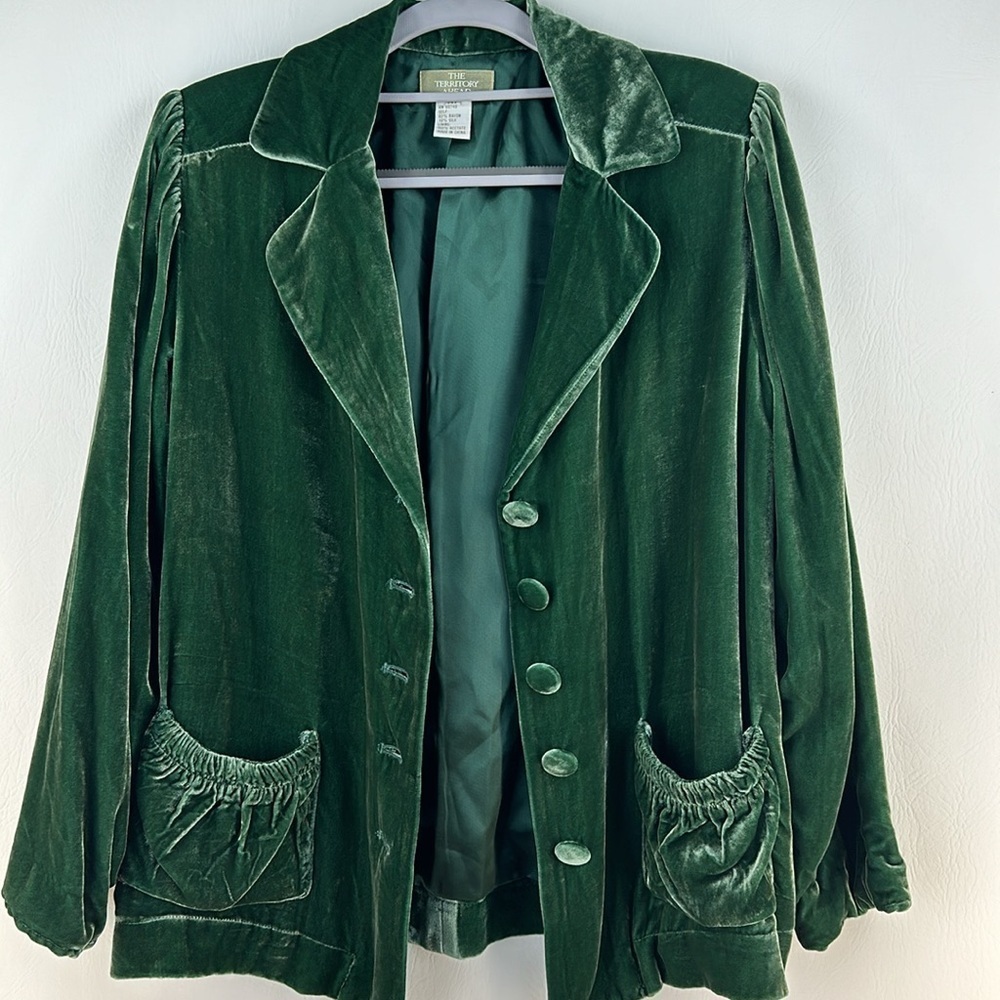 The Territory Ahead Button Down Velour Jacket Blazer, MP - Picture 7 of 9